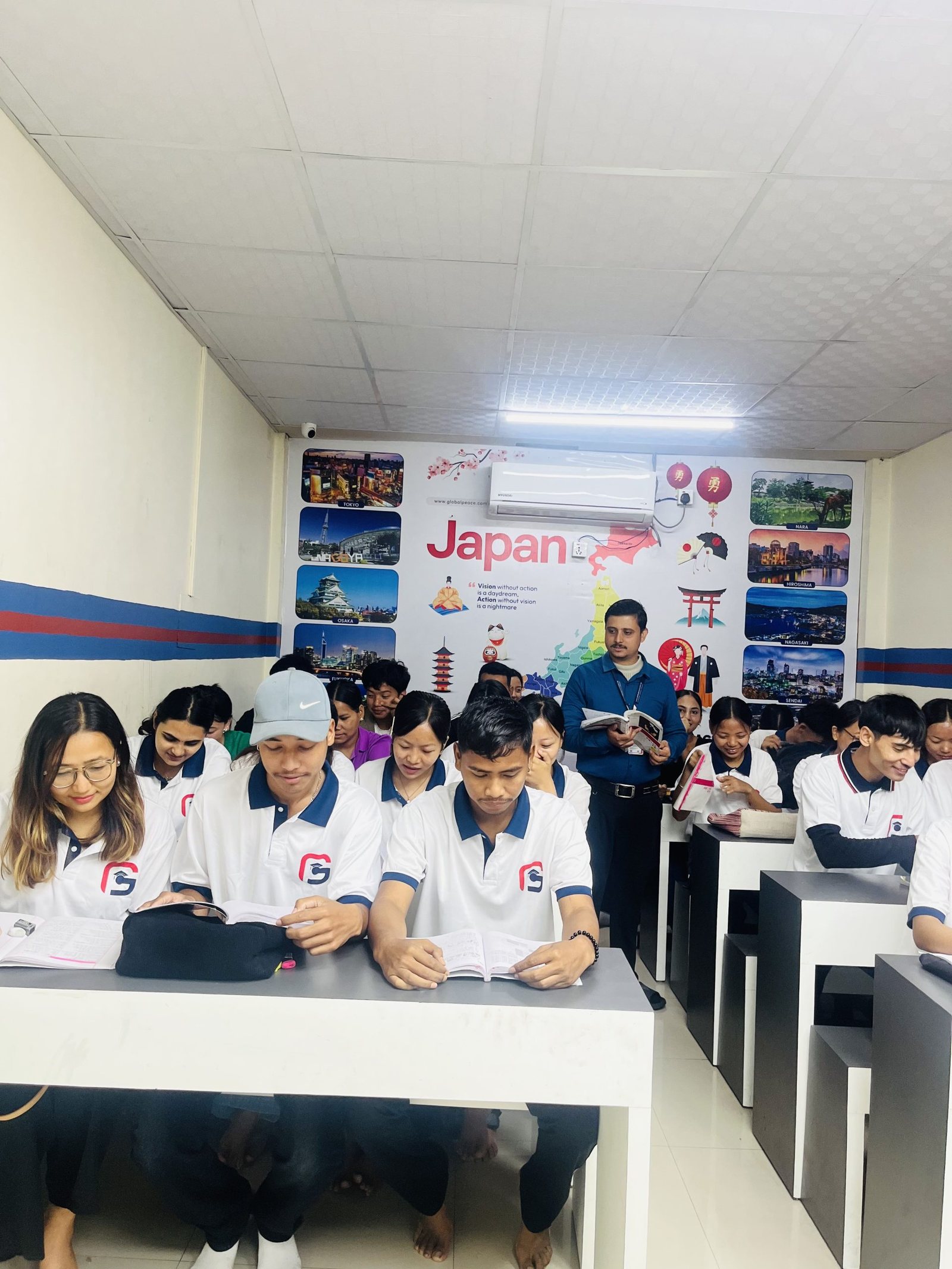 Active Japanese language classroom session at Global Peace Birtamod