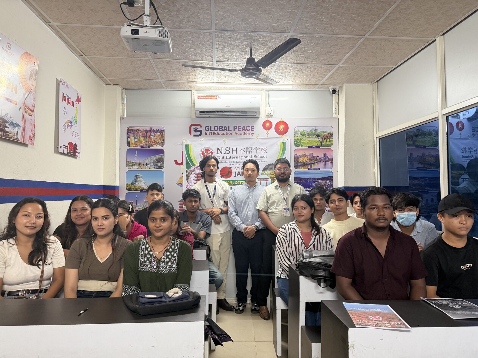 Active Japanese language classroom session at Global Peace Itahari